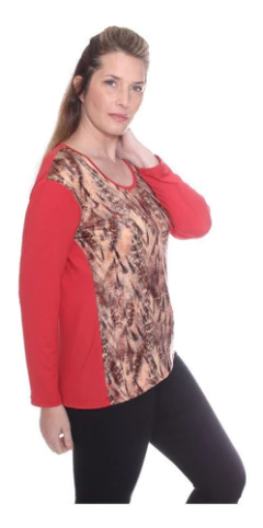 Remera Manga Larga De Modal Mujer Estampada Art 3513 en internet