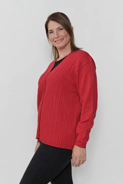 Cardigan Saco Tejido Con Botones Mujer Hilado Premium en internet