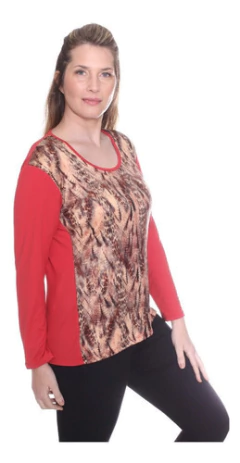 Remera Manga Larga De Modal Mujer Estampada Art 3513 - tienda online