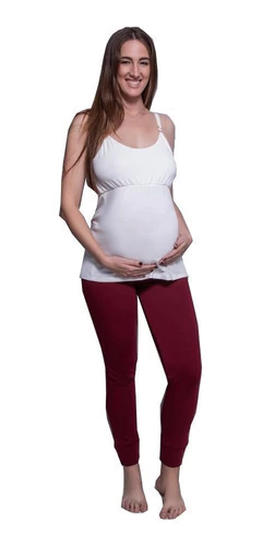 Musculosa Maternal Para Amamantar Con Pantalón Babucha