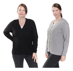 Pack X2 Cardigan Saco Tejido Con Botones Mujer Hilo Premium en internet