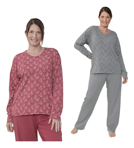 Pack X2 Pijamas Mujer Invierno Manga Larga Nouvelle 897