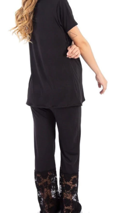 Imagen de Pijama Maternal De Modal Remera Cruzada Y Faja Jazmin