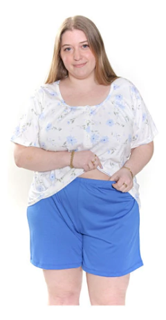 Pijama De Verano Manga Corta Mujer Abotonado Art 824 en internet