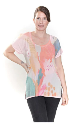 Imagen de Remera Sublimada Manga Corta Mujer Talles Grandes Nouvelle