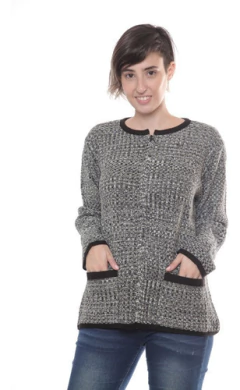 Imagen de Campera Tejida Con Cierre Talles Grandes Mujer Abrigado 3403