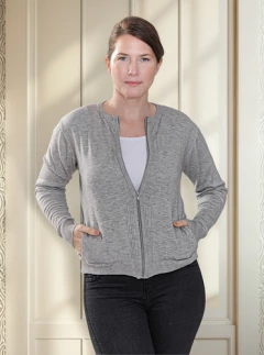 Campera Tejida Con Cierre Talles Grandes Mujer Abrigado 3403