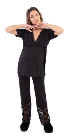 Pijama Maternal De Modal Remera Cruzada Y Faja Jazmin en internet