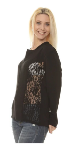 Campera Con Cierre Y Encaje Mujer Invierno 2907 en internet