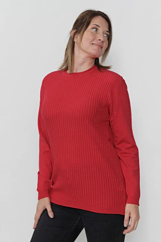 Sweater Tejido Premium Mujer Frente Trenzado