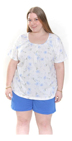 Pijama De Verano Manga Corta Mujer Abotonado Art 824 - Nouvelle factory