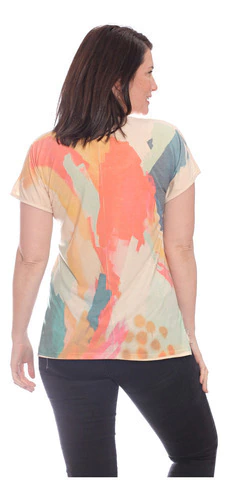 Remera Sublimada Manga Corta Mujer Talles Grandes Nouvelle - comprar online