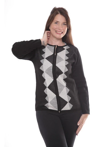 Campera Tejida Con Cierre Mujer Invierno Art 3010 Local