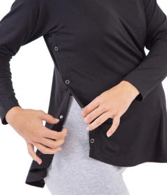 Remera Maternal Manga Larga Embarazo Con Broches Laterales - Nouvelle factory