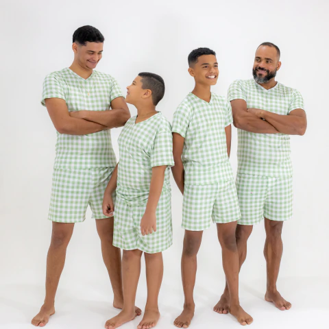 PJ BÁSICO CURTO XADREZ VERDE - PREMIUM