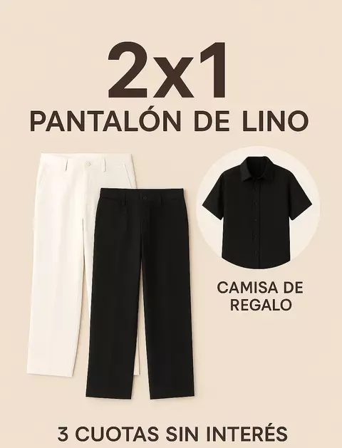 2X1 PANTALON DE LINO + CAMISA DE LINO DE REGALO