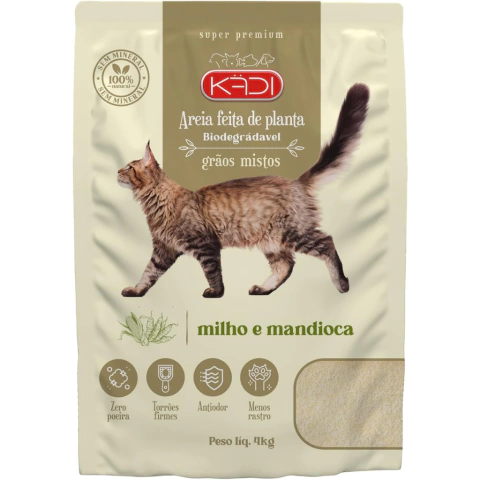 Areia Sanitária Kadi Grãos Mistos 4 kg