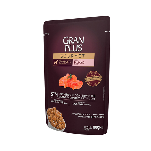 Ração Úmida GranPlus Gourmet para Cães Adultos Sabor Salmão 100 g
