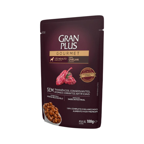 Ração Úmida GranPlus Gourmet para Cães Adultos Ovelha Frango 100 g