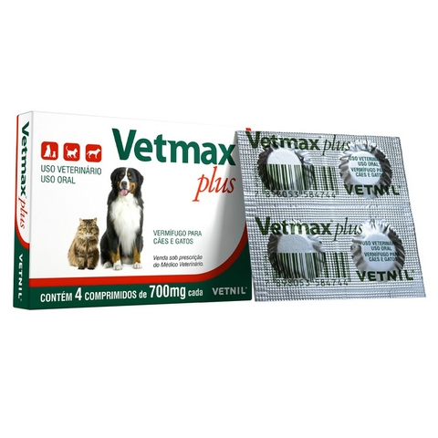 Vermífugo Vetnil Vetmax Plus Comprimido 700 mg