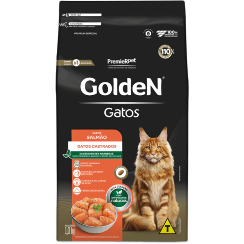 Ração Golden Gatos Castrados Sabor Salmão