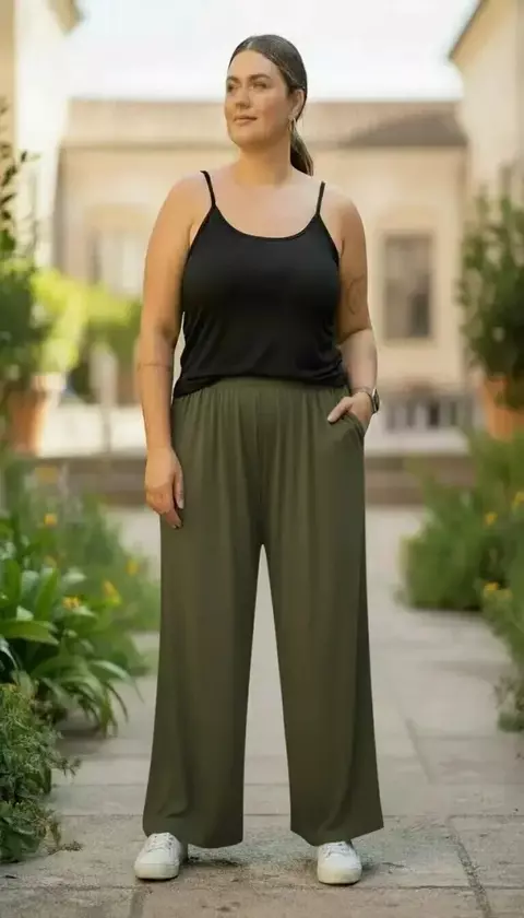 Calça Pantalona Viscolycra - Tiçámpê