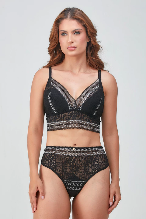 CONJUNTO TOP RENDADO E FIO EMBUTIDO MAYA - comprar online