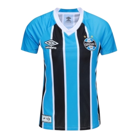 Camisa Grêmio I 25/26 - Torcedor Umbro Feminina - Azul e preta