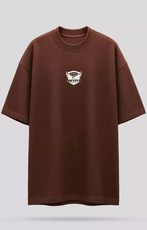 Camiseta Oversized Skyfit Alunos - Marrom - comprar online