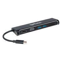 Manhattan Docking 152631 4-1 USB-C a HDMI VGA 2 USB 3.1 Lector Tarjetas Sd M-h