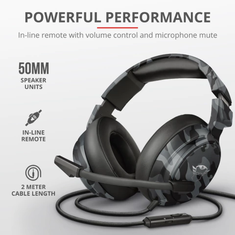 Trust Audifonos Gxt 23939 433 Pylo Multiplatform Gaming Headset Camo Black PC Xbox - comprar en línea