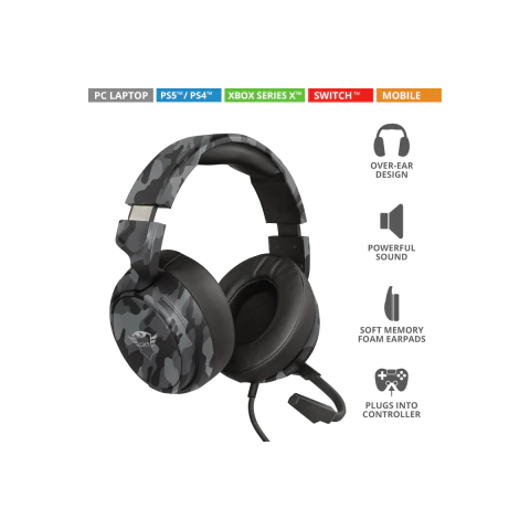 Trust Audifonos Gxt 23939 433 Pylo Multiplatform Gaming Headset Camo Black PC Xbox en internet