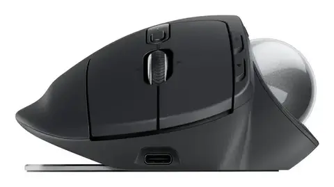 Mouse ergonómico Logitech MX Ergo S color grafito con trackball y 8 botones