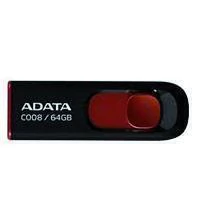 Adata Memoria 64GB USB 2.0 C008 Retractil Negro-rojo AC008-64G-RKD
