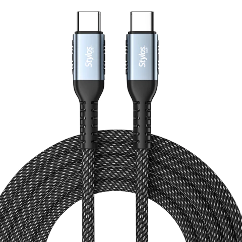 Stylos Cable STACC01B USB-C Macho a USB-C Macho 2m 100W Negro
