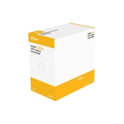 DAHUA Bobina de cable UTP CAT6, Exterior, 305mts, 100% cobre, Negro