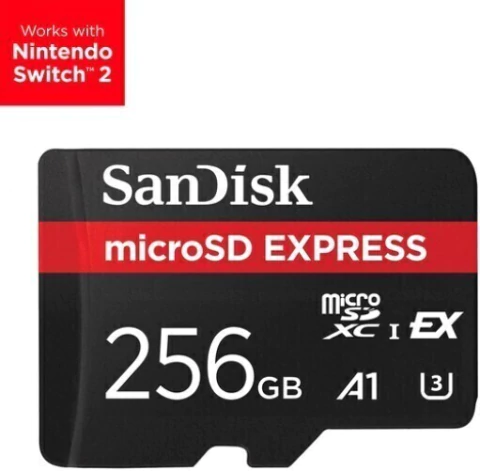 SANDISK Memoria Micro SDXC Express SanDisk 256GB, 880 MB/s, Escritura 650 MB/s, Compatible con Nintendo Switch 2