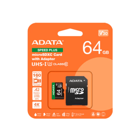 ADATA Memoria Micro SD ADATA Speed Plus, 64 GB, Velocidad 160 MB/s, Class 10 en internet