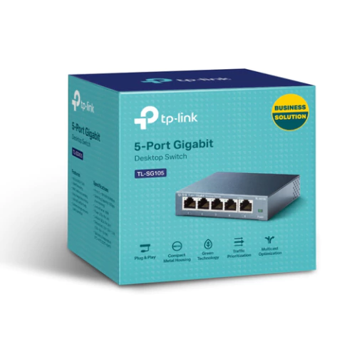 TP-LINK Switch TL-SG105, 5 puertos Gigabit Ethernet 10/100/1000 Mbps, No administrable en internet