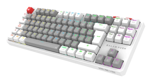 BALAM RUSH Teclado Mecánico GK990 Español, Inalámbrico / Alámbrico, RGB, Gris - Arroba Solutions