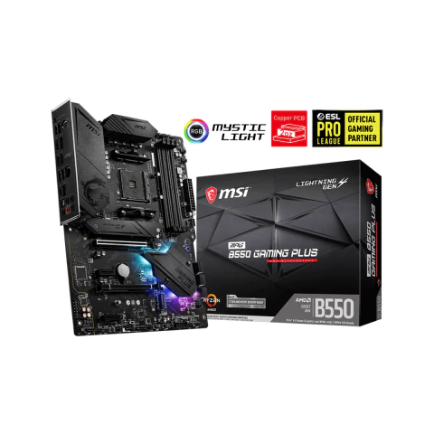 MSI Motherboard MPG B550 Gaming Plus Socket AM4 4 DDR4 4266 1 HDMI DP PCIe 4.0