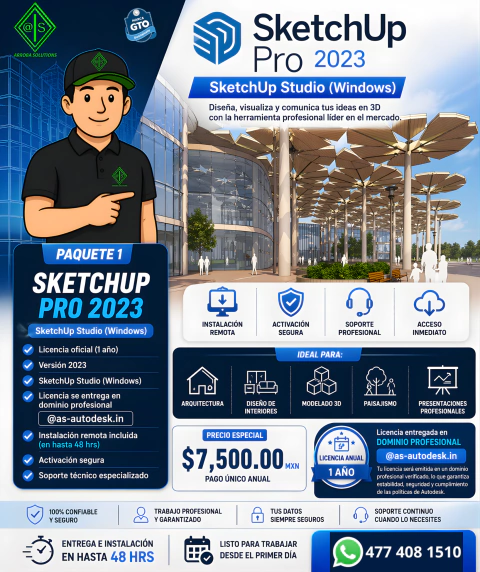 SketchUp Pro 2023 Studio Windows 1 Usuario 1 Año