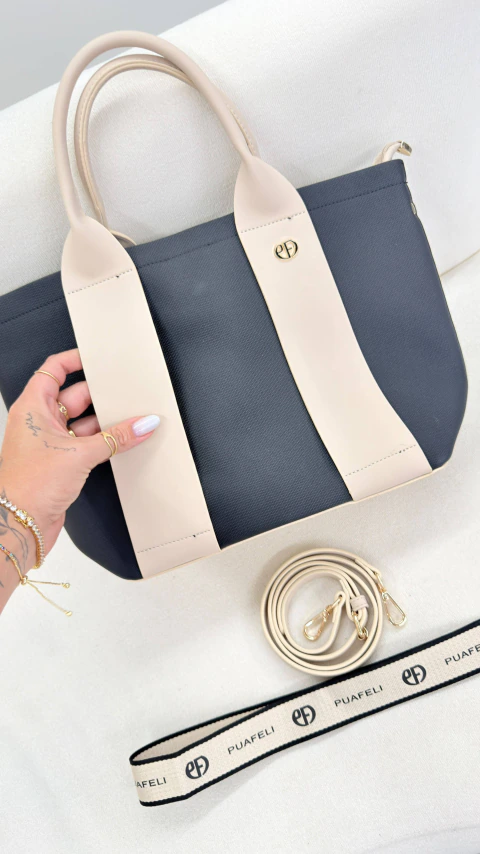 Bolsa Poafeli Preto/Bege