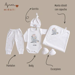 Ajuar Mirarí Bienvenida 5 Piezas - Diseño Exclusivo Recién Nacido - comprar online