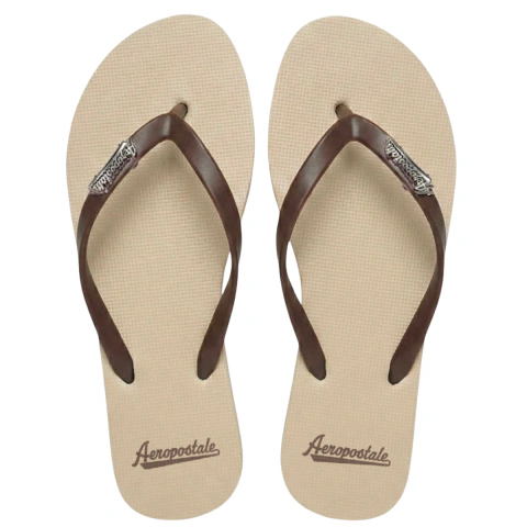 Chinelo Feminino Marrom/Cru 94157102 Aéropostale