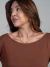 blusa manga longa viscotricot cecília marrom - Nina Basics