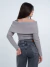 blusa ombro a ombro tricot modal mel cinza - Nina Basics
