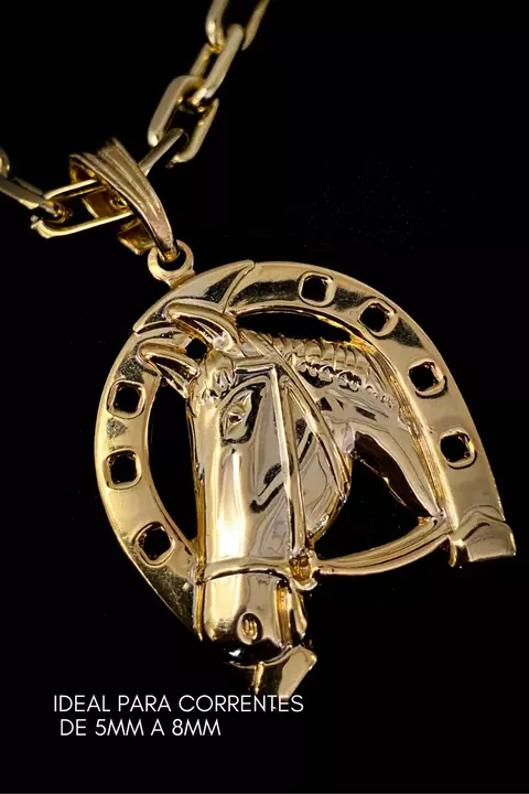 Pingente Ferradura Grande- 4x3cm- 6,7g- Banhado A Ouro 18k