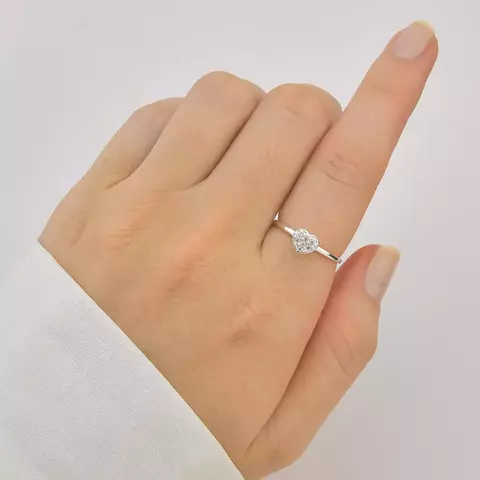 Anel Coração Cravejado Cristal