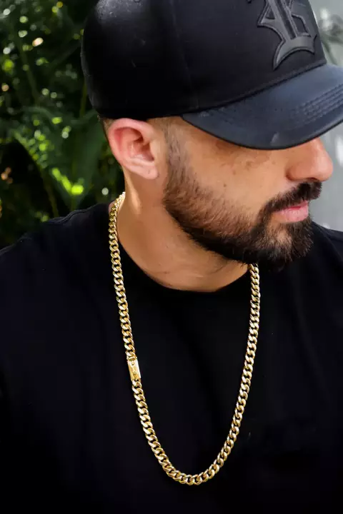 Corrente Grumet 10mm Fecho Gaveta 109,8g Banhado A Ouro 18k - 70cm